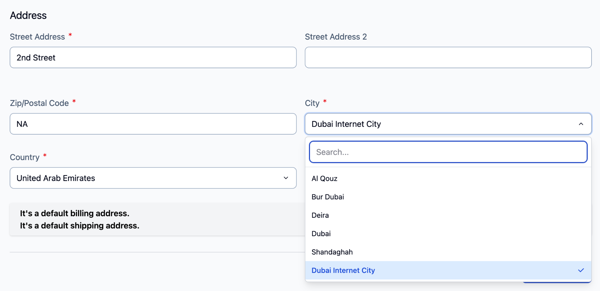 Magento 2 Hyva Theme - Customer Address Page with Searchable City Dropdown